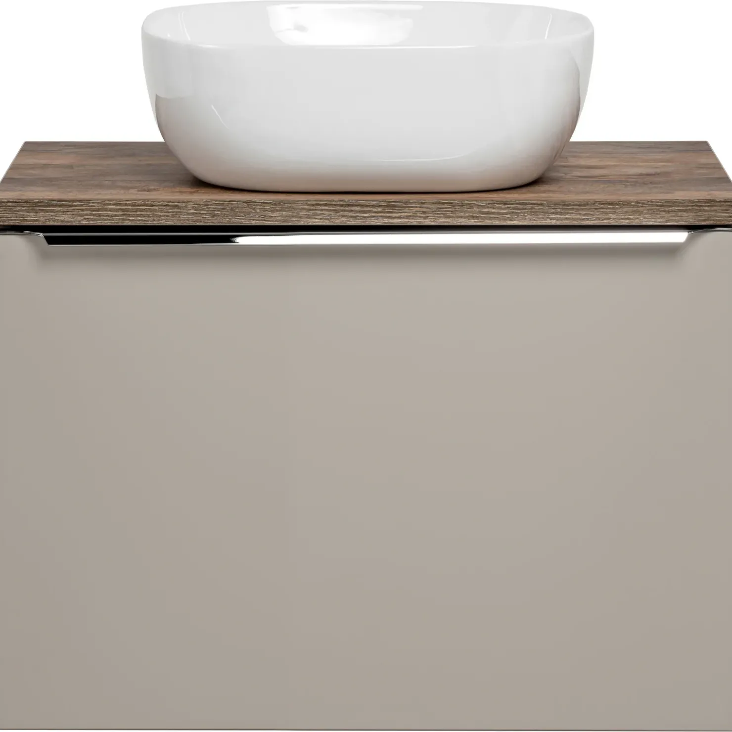 Garnero Arredamenti Mobile bagno sospeso 60cm con lavabo, mobile specchio e colonna grigio quercia Serif Sale