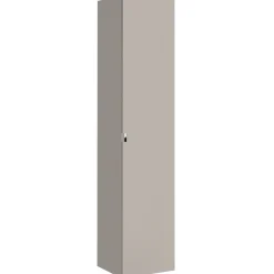 Garnero Arredamenti Mobile bagno sospeso 60cm con lavabo, mobile specchio e colonna grigio quercia Serif Sale