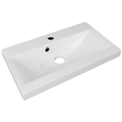 Garnero Arredamenti Mobile bagno sospeso 60cm con lavabo, specchio e 2 colonne Luz Bianco Lucido Best