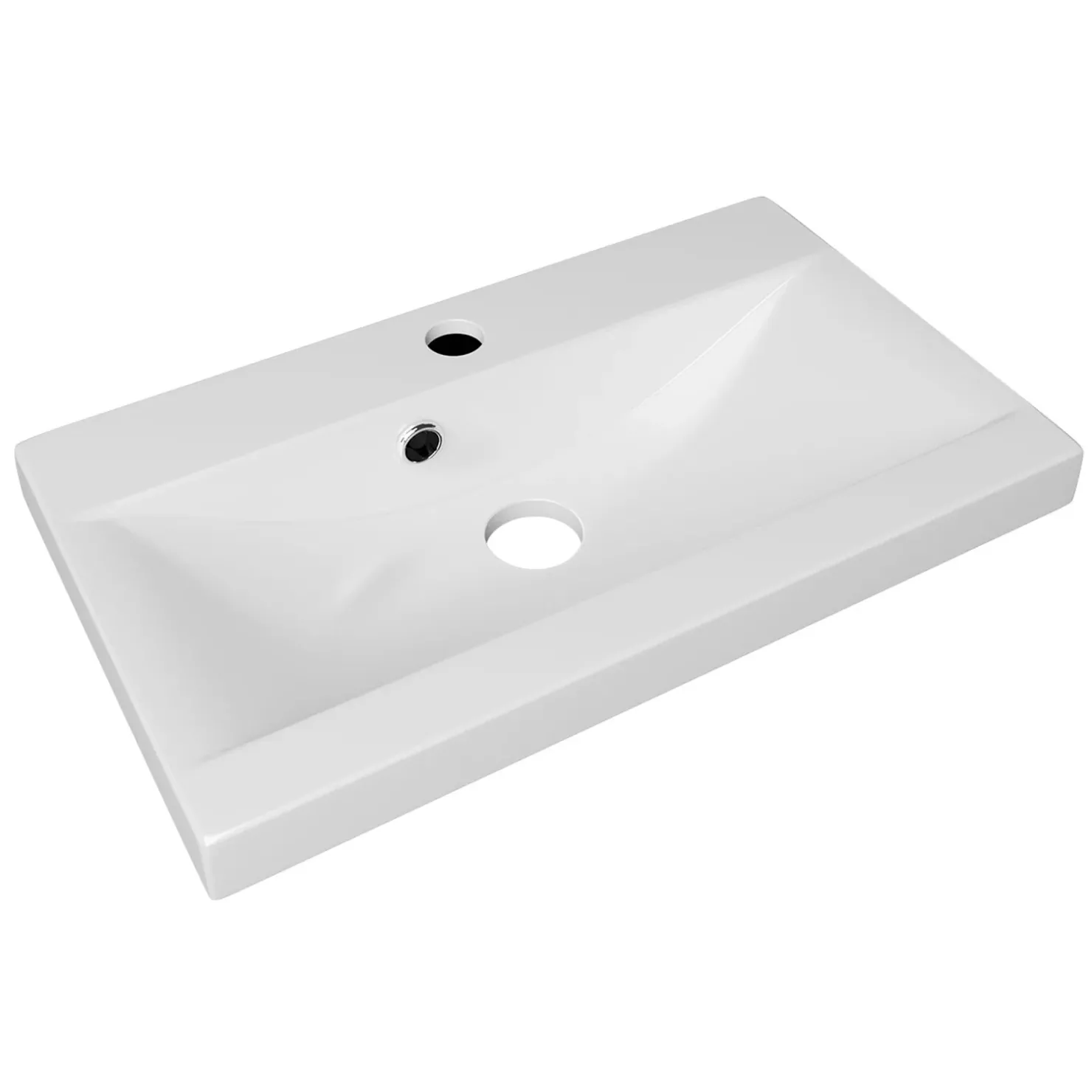 Garnero Arredamenti Mobile bagno sospeso 60cm con lavabo, specchio e 2 colonne Luz Bianco Lucido Best