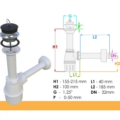Garnero Arredamenti Mobile bagno sospeso 60cm con lavabo, specchio e 2 colonne Luz Bianco Lucido Best