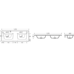 Garnero Arredamenti Mobile bagno sospeso 120cm cm con 2 lavabi da incasso, 2 specchi e colonna quercia antracite Limpid Clearance