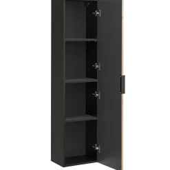 Garnero Arredamenti Mobile bagno sospeso 120cm cm con 2 lavabi da incasso, 2 specchi e colonna quercia antracite Limpid Clearance