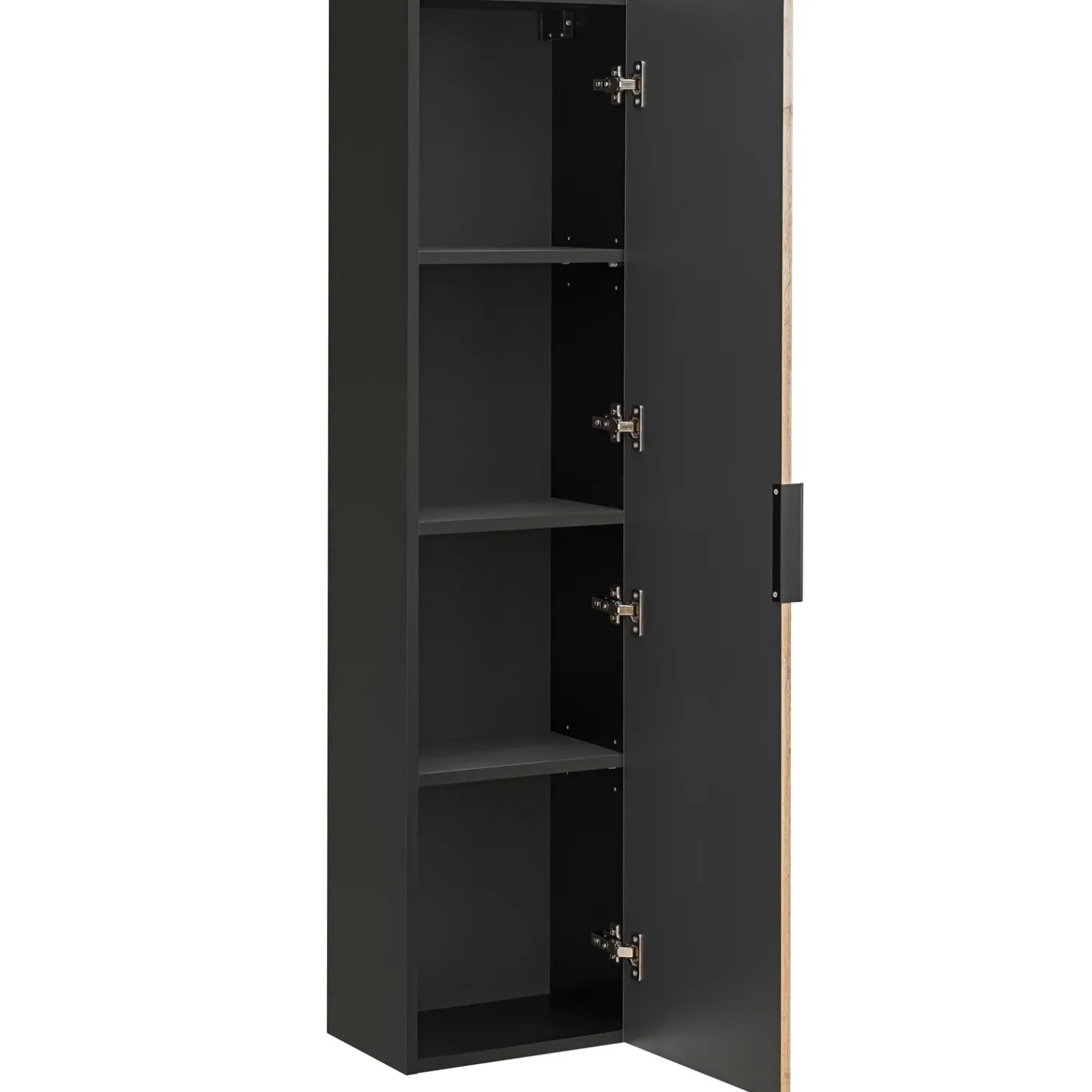 Garnero Arredamenti Mobile bagno sospeso 120cm cm con 2 lavabi da incasso, 2 specchi e colonna quercia antracite Limpid Clearance