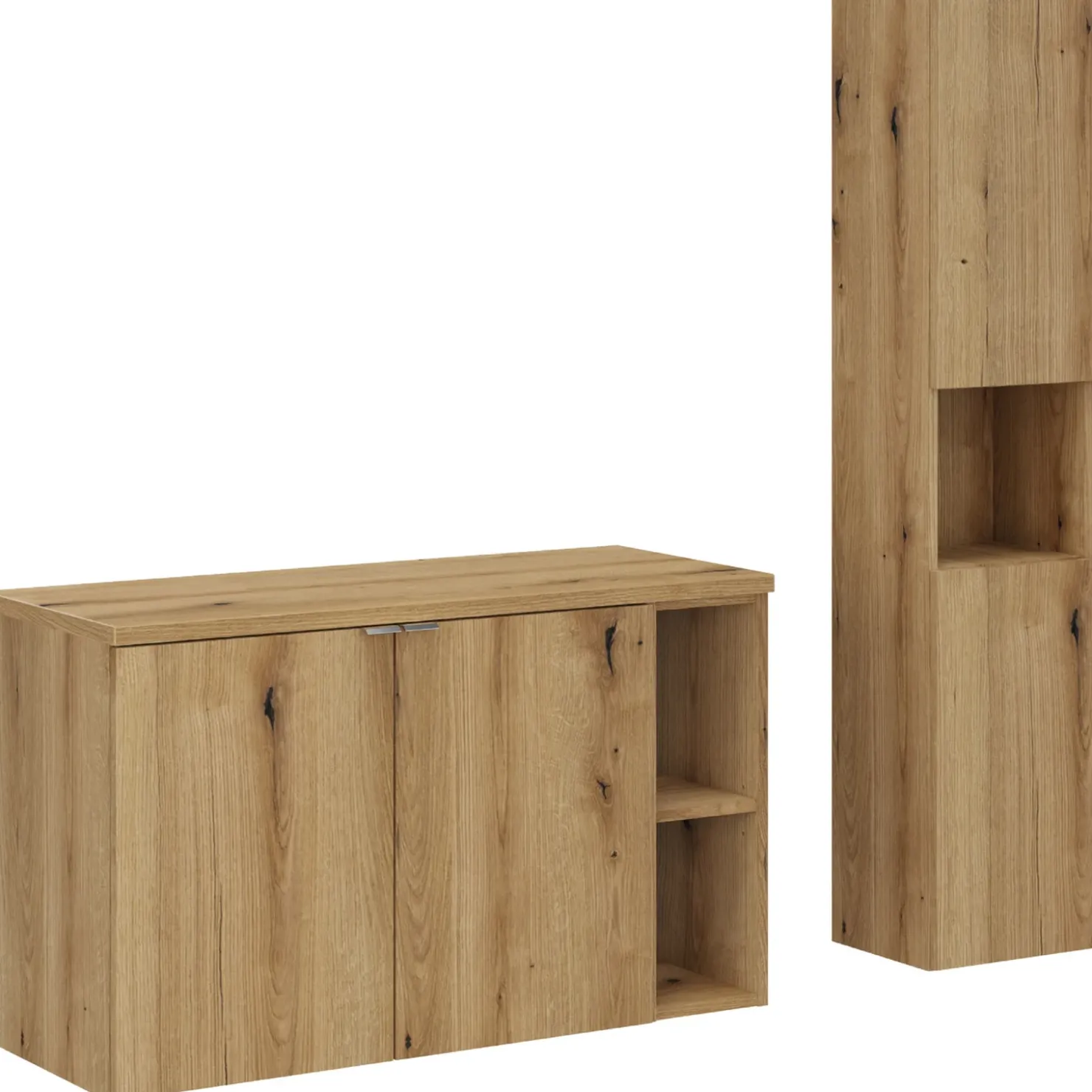 Garnero Arredamenti Mobile bagno sospeso 80cm con colonna rovere Rovery Clearance