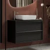 Garnero Arredamenti Mobile bagno sospeso 92cm con lavabo nero frassinato Absolut Hot