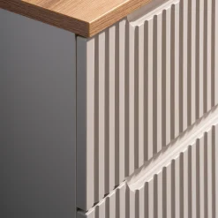 Garnero Arredamenti Mobile bagno sospeso 80cm cannettato 2 cassetti e vani rovere Cleany Beige Sale