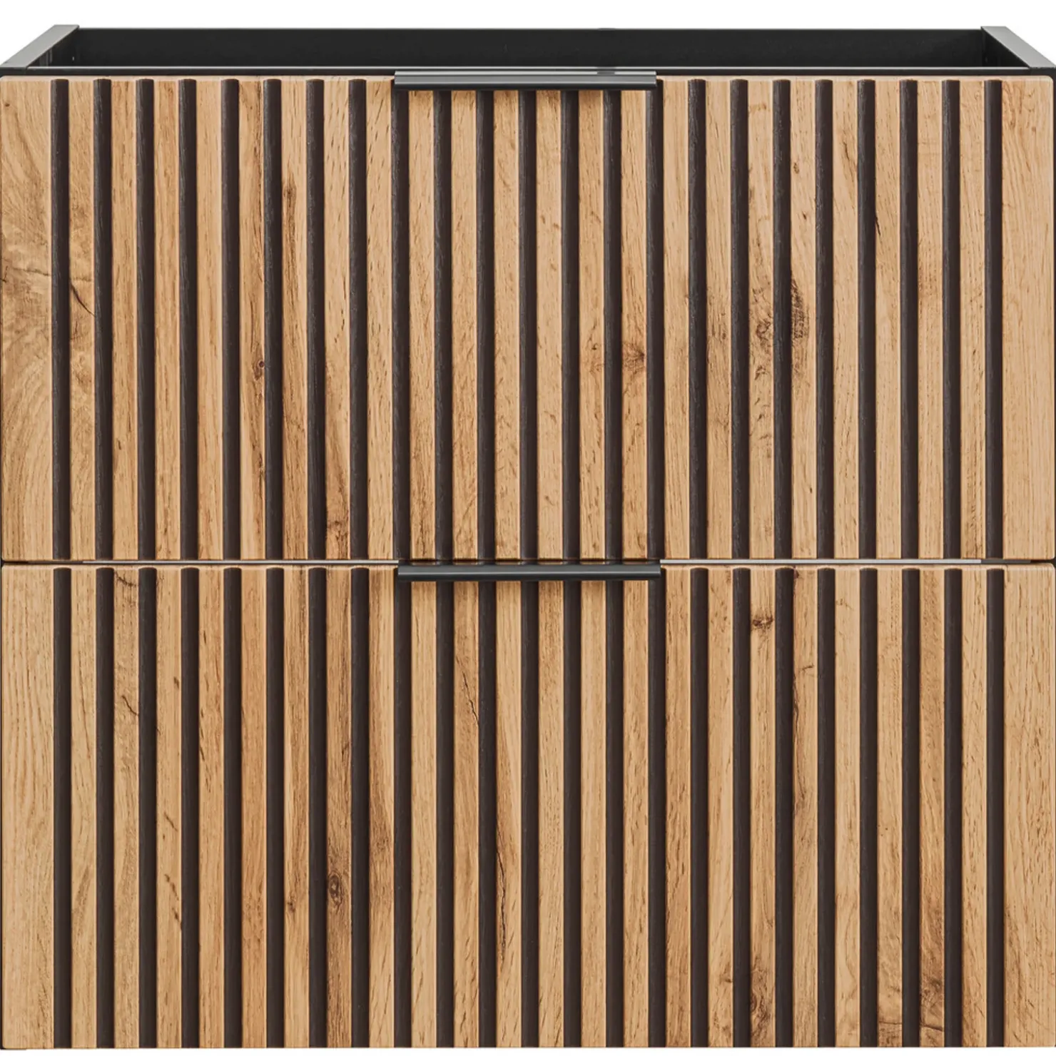 Garnero Arredamenti Mobile bagno sospeso 60cm cm con lavabo nero da incasso quercia antracite Limpid Best