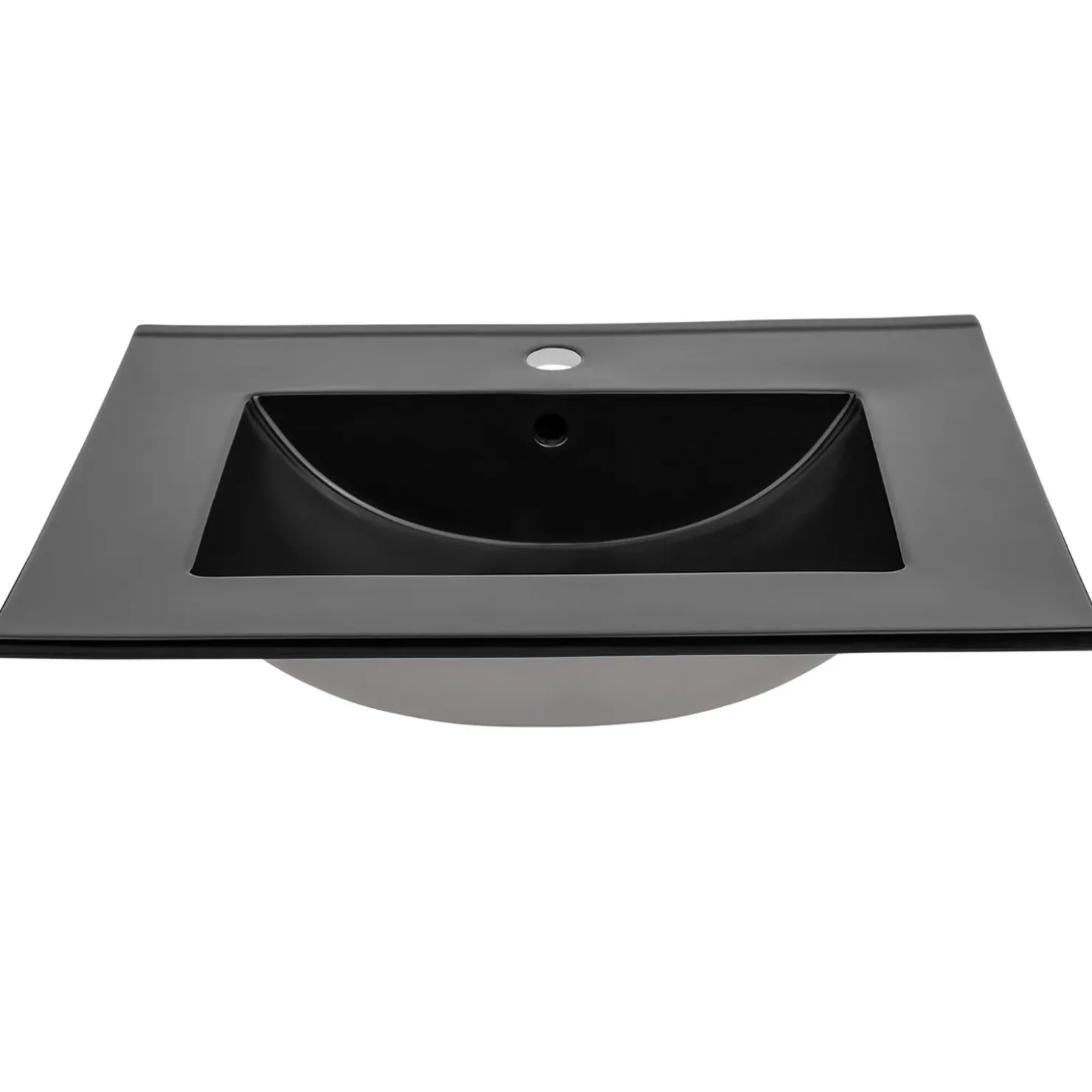 Garnero Arredamenti Mobile bagno sospeso 60cm cm con lavabo nero da incasso quercia antracite Limpid Best