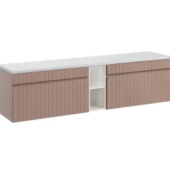 Garnero Arredamenti Mobile bagno sospeso 180cm cannettato 2 cassettoni Autentic Rosa Best