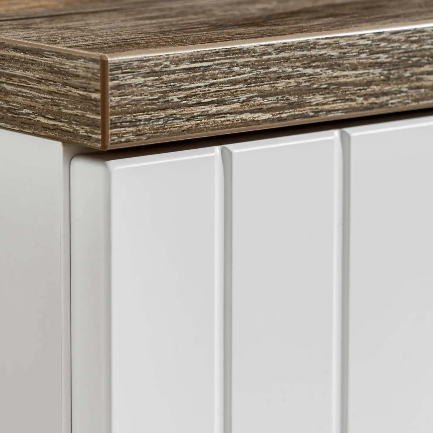 Garnero Arredamenti Mobile bagno sospeso 180cm cannettato 2 cassettoni quercia Autentic Bianco Sale