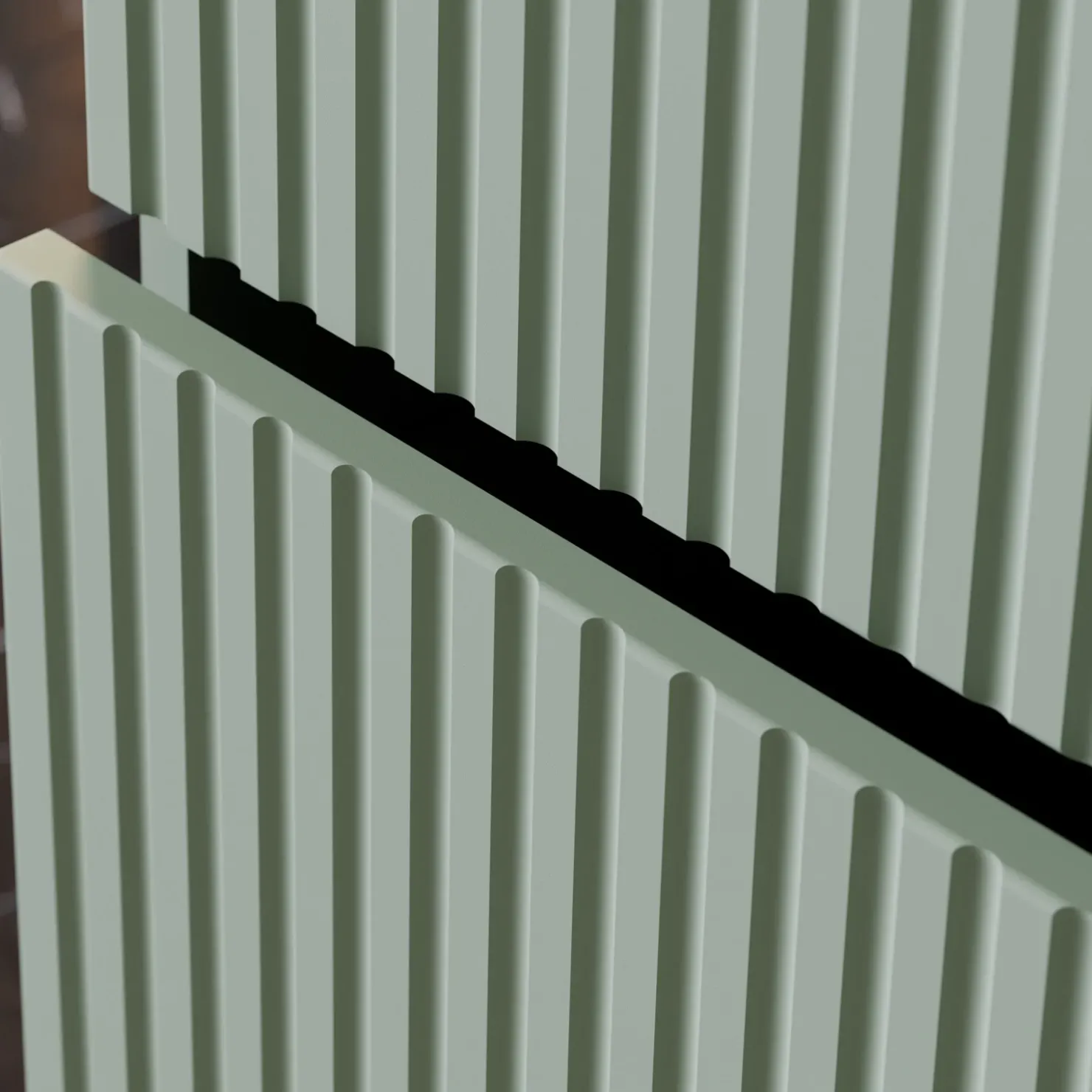 Garnero Arredamenti Mobile bagno sospeso 50cm cannettato con lavabo 2 cassetti verde salvia Greeny Hot