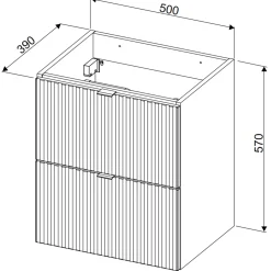 Garnero Arredamenti Mobile bagno sospeso 50cm cannettato con lavabo 2 cassetti verde salvia Greeny Hot