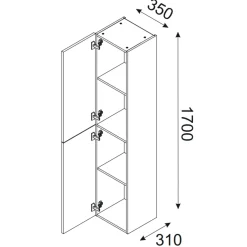 Garnero Arredamenti Mobile bagno sospeso 100cm con lavabo e colonna nero rovere Swim Hot