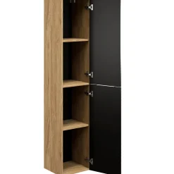 Garnero Arredamenti Mobile bagno sospeso 100cm con lavabo e colonna nero rovere Swim Hot