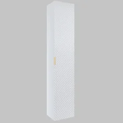 Garnero Arredamenti Mobile bagno sospeso 80cm con colonna bianco frontali decorati Konny Bianco Lucido - Bianco opaco Clearance