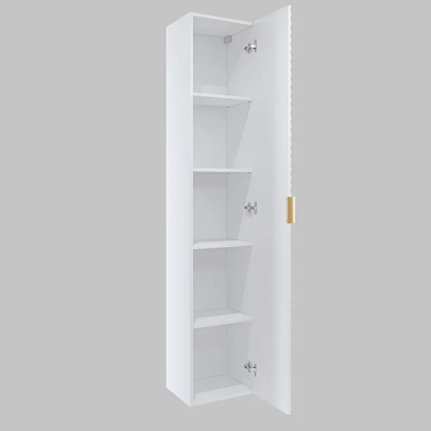 Garnero Arredamenti Mobile bagno sospeso 80cm con colonna bianco frontali decorati Konny Bianco Lucido - Bianco opaco Clearance