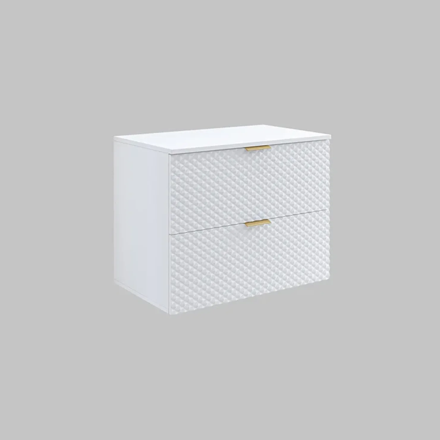 Garnero Arredamenti Mobile bagno sospeso 80cm con colonna bianco frontali decorati Konny Bianco Lucido - Bianco opaco Clearance