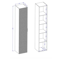 Garnero Arredamenti Mobile bagno sospeso 80cm con colonna bianco frontali decorati Konny Bianco Lucido - Bianco opaco Clearance