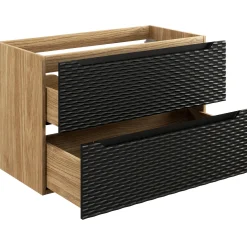 Garnero Arredamenti Mobile bagno sospeso 120cm con lavabo da incasso nero rovere Swim Nero - Rovere