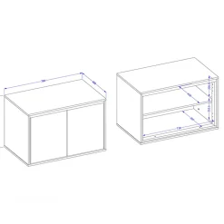 Garnero Arredamenti Mobile bagno sospeso 78cm con specchio e colonna nero Linda Bianco Lucido