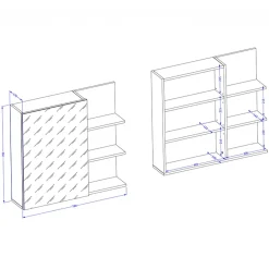 Garnero Arredamenti Mobile bagno sospeso 78cm con specchio e colonna nero Linda Bianco Lucido