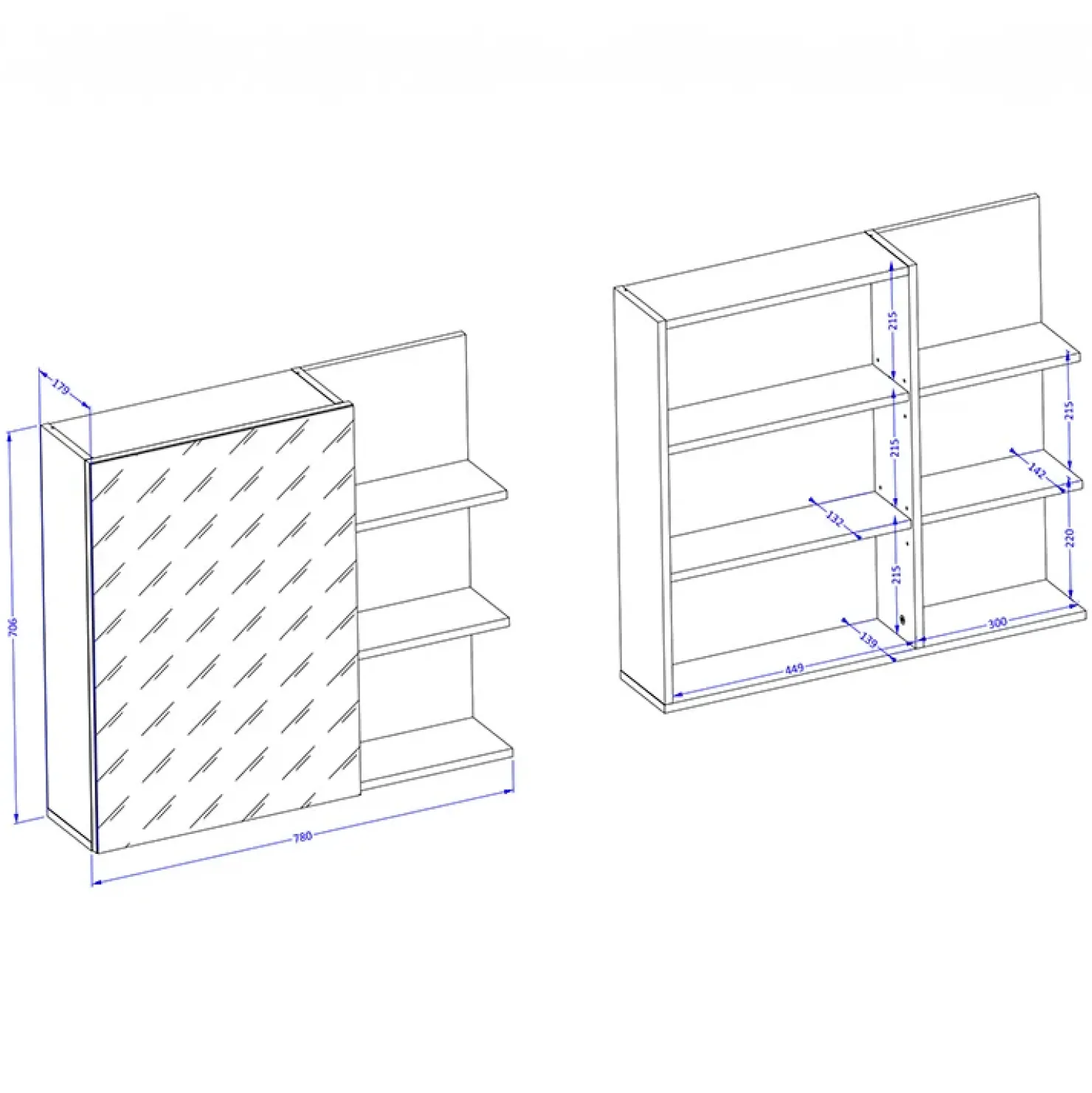 Garnero Arredamenti Mobile bagno sospeso 78cm con specchio e colonna nero Linda Bianco Lucido