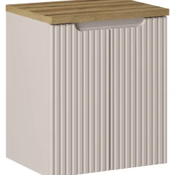 Garnero Arredamenti Mobile bagno sospeso 50cm cannettato 2 ante rovere Cleany Beige Online