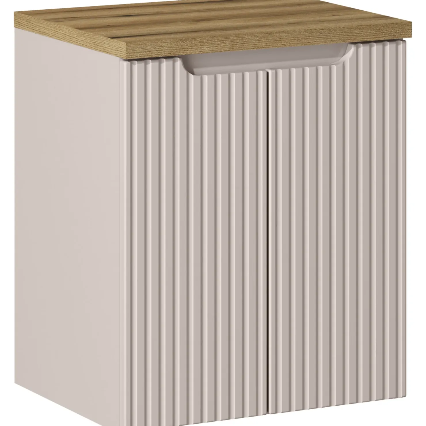 Garnero Arredamenti Mobile bagno sospeso 50cm cannettato 2 ante rovere Cleany Beige Online