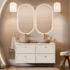 Garnero Arredamenti Mobile bagno sospeso 120cm fresato 4 cassetti beige Sand Online