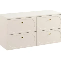 Garnero Arredamenti Mobile bagno sospeso 120cm fresato 4 cassetti beige Sand Online