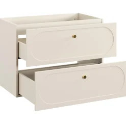 Garnero Arredamenti Mobile bagno sospeso 80cm fresato 2 cassetti beige Sand Discount