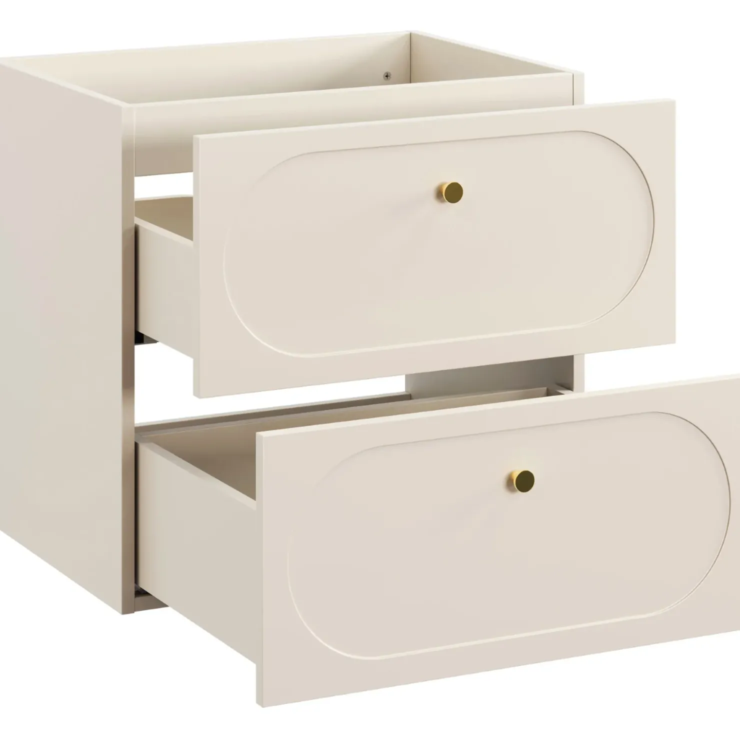 Garnero Arredamenti Mobile bagno sospeso fresato 60cm con lavabo 2 cassetti beige Sand Hot