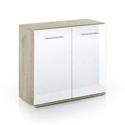 Garnero Arredamenti Mobile contenitore 80x72h cm 2 ante rovere bianco lucido Time A Rovere - Bianco Lucido Best