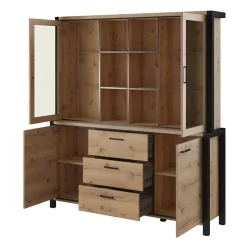 Garnero Arredamenti Mobile credenza alta 180x200h cm quercia nero opaco Neive Clearance