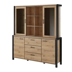 Garnero Arredamenti Mobile credenza alta 180x200h cm quercia nero opaco Neive Clearance