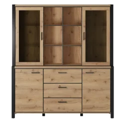 Garnero Arredamenti Mobile credenza alta 180x200h cm quercia nero opaco Neive Clearance