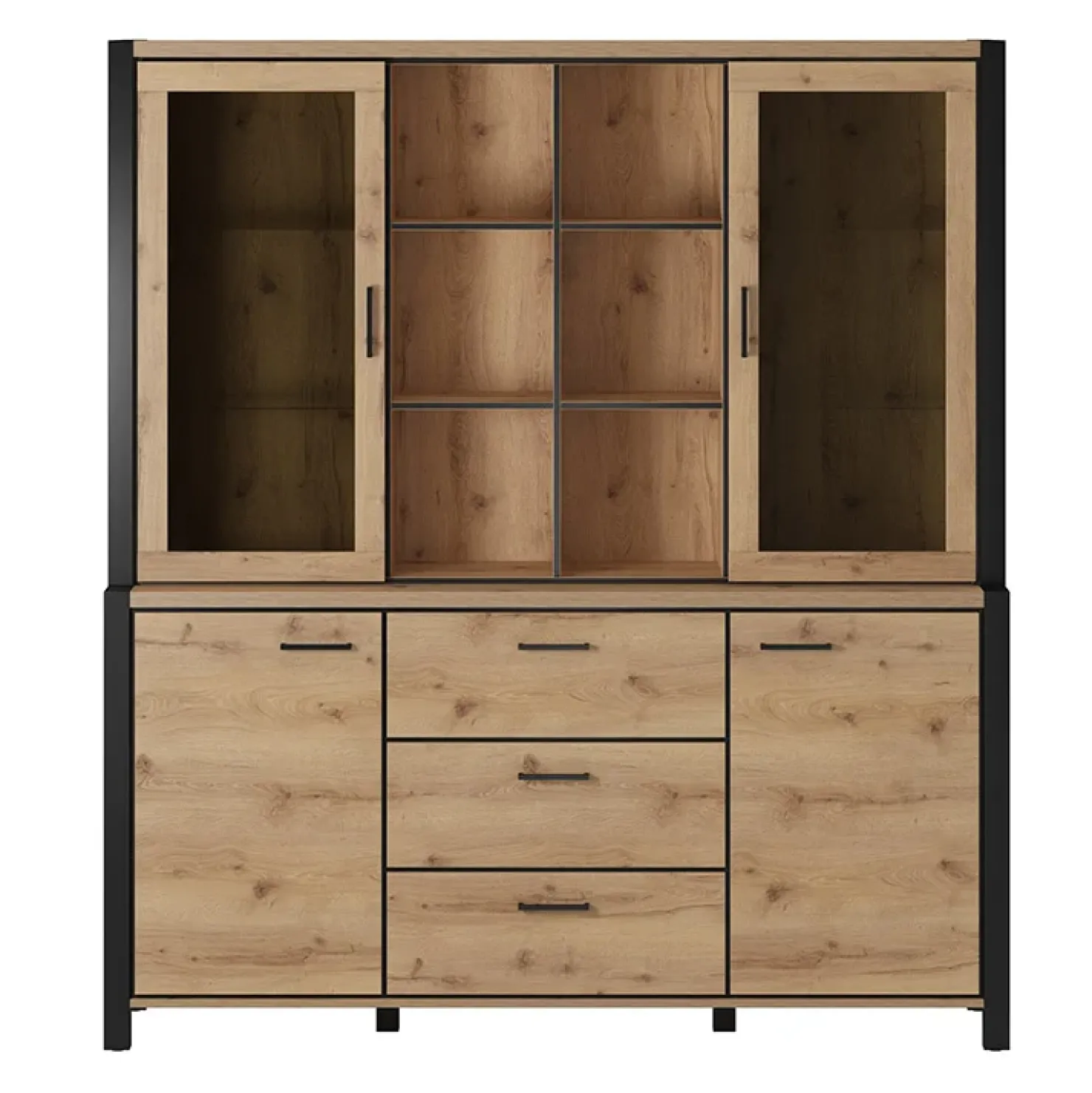 Garnero Arredamenti Mobile credenza alta 180x200h cm quercia nero opaco Neive Clearance