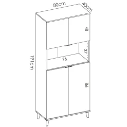 Garnero Arredamenti Mobile cucina 80x191h cm 4 ante bianco opaco rovere naturale Penny Online