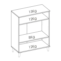 Garnero Arredamenti Mobile cucina 80x102h cm 2 ante bianco opaco rovere naturale Penny Discount