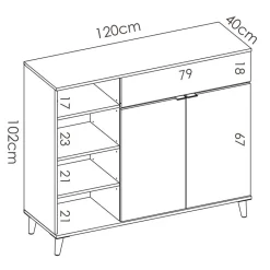 Garnero Arredamenti Mobile cucina 120x102h cm bianco opaco rovere da cucina moderno Penny Hot