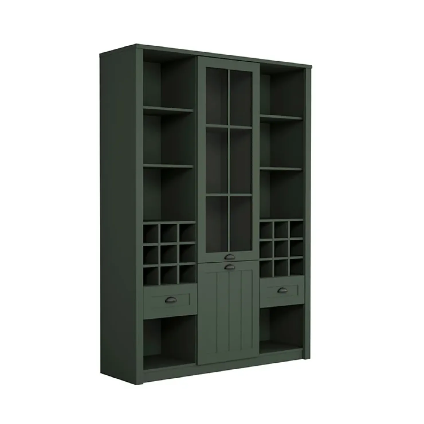 Garnero Arredamenti Mobile cucina 140x198h cm contenitore con portabottiglie verde Provenza Outlet