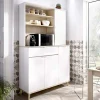 Garnero Arredamenti Mobile da cucina 120x191h cm 4 ante 1 cassetto bianco rovere Penny Best