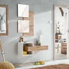 Garnero Arredamenti Mobile ingresso sospeso 100x160h cm con specchio rovere bianco Dante 2 Gihome® Outlet
