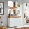 Garnero Arredamenti Mobile ingresso sospeso 100x180h cm bianco opaco rovere Dante 5 Gihome® Discount