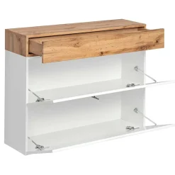 Garnero Arredamenti Mobile ingresso sospeso 100x180h cm bianco opaco rovere Dante 5 Gihome® Discount