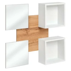 Garnero Arredamenti Mobile ingresso sospeso 100x180h cm bianco opaco rovere Dante 5 Gihome® Discount