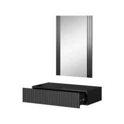 Garnero Arredamenti Mobile ingresso sospeso 80x97h cm con specchio cannettato Essence Antracite Online