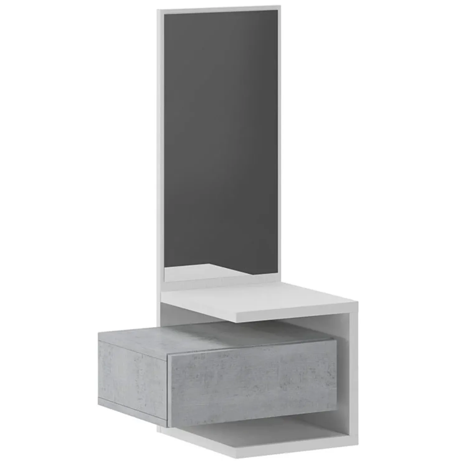 Garnero Arredamenti Mobile ingresso sospeso 43x90h cm bianco frassinato e cemento Cliff Best