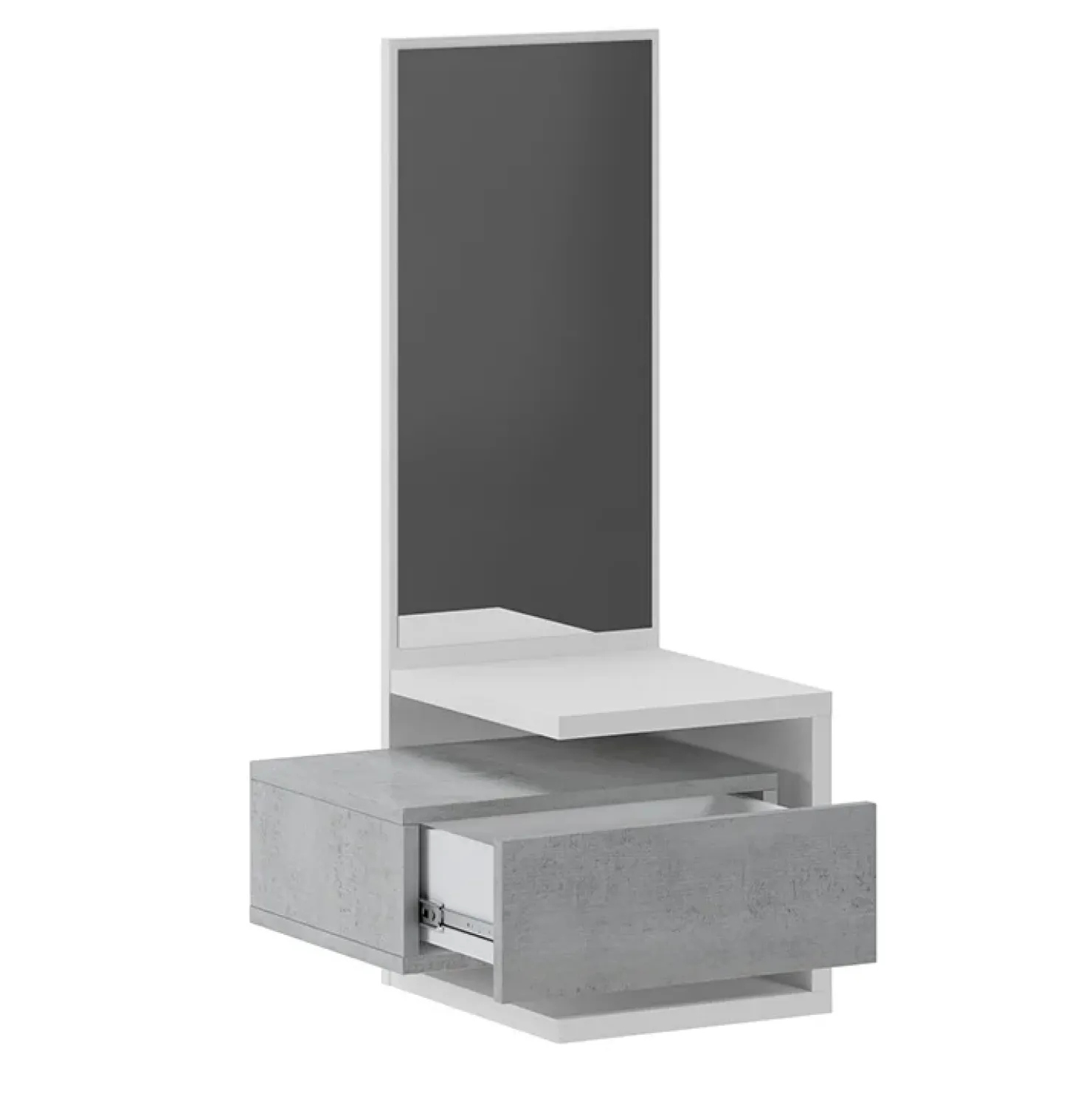 Garnero Arredamenti Mobile ingresso sospeso 43x90h cm bianco frassinato e cemento Cliff Best